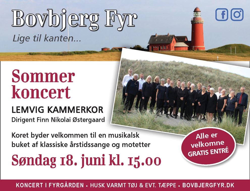 Kor-koncert på Bovbjerg Fyr med Lemvig Kammerkor